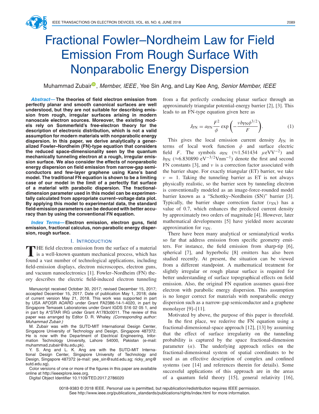 Fractional Fowler–Nordheim Law for Field Emission from Rough Surface with Nonparabolic Energy Dispersion