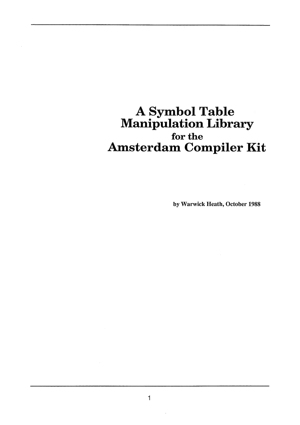 A Symbol Table Manipulation Library for the Amsterdam Compiler Kit