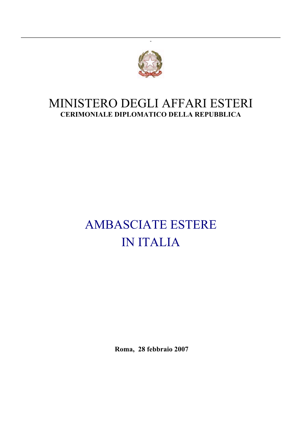 Ambasciate Estere in Italia