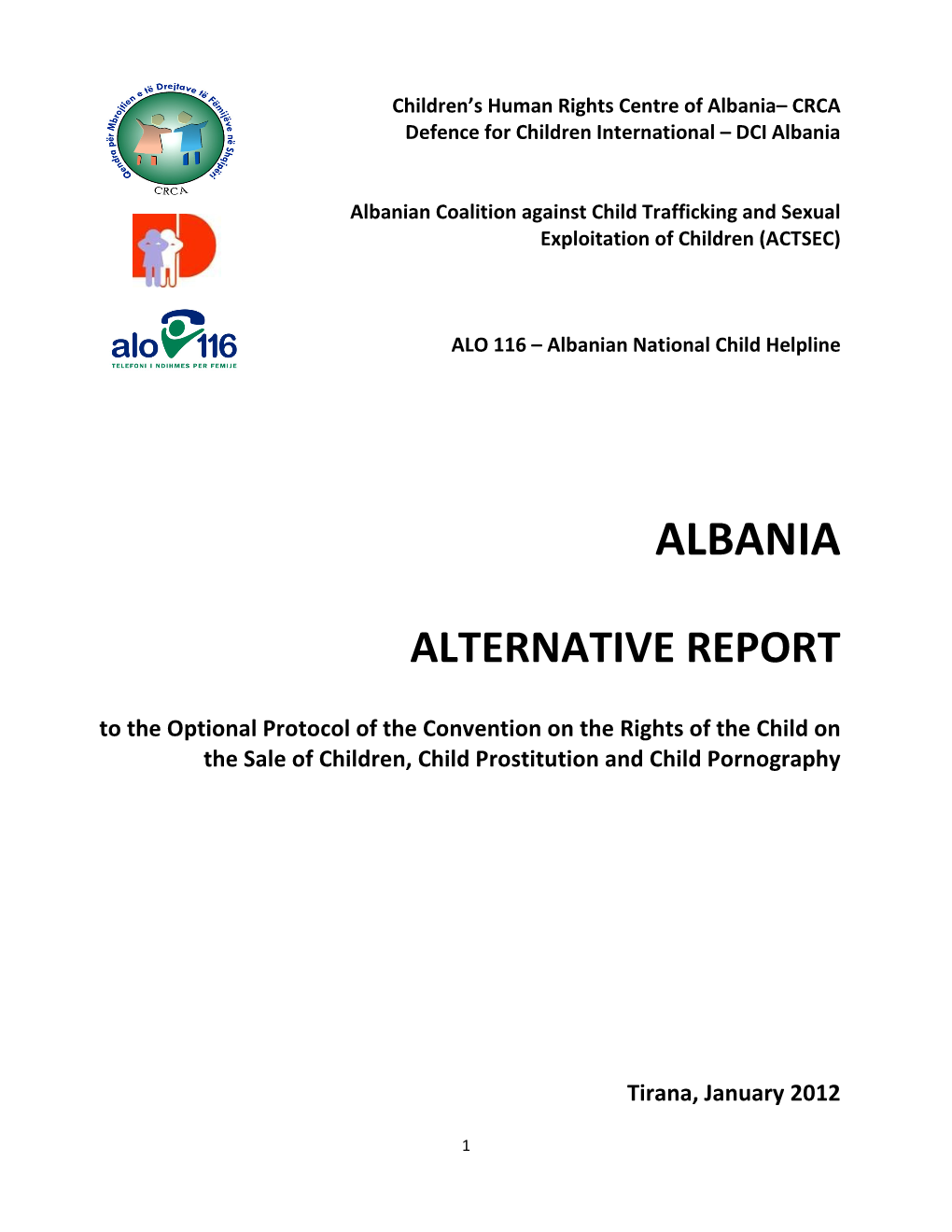 Albania– CRCA Defence for Children International – DCI Albania