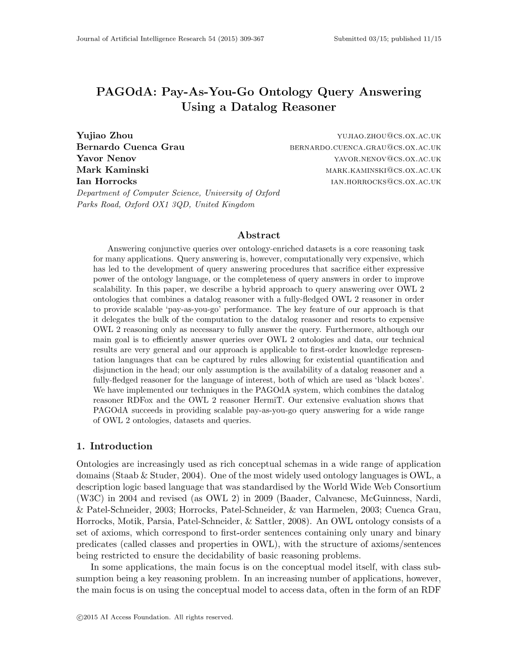 Pagoda: Pay-As-You-Go Ontology Query Answering Using a Datalog Reasoner