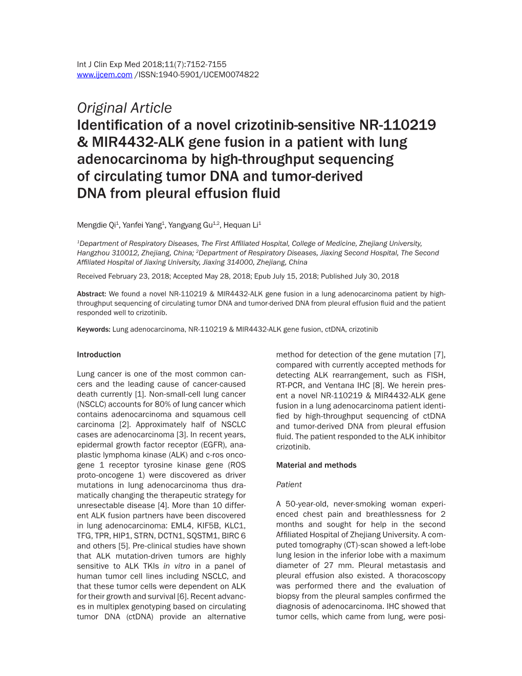 Original Article Identification of a Novel Crizotinib-Sensitive NR-110219