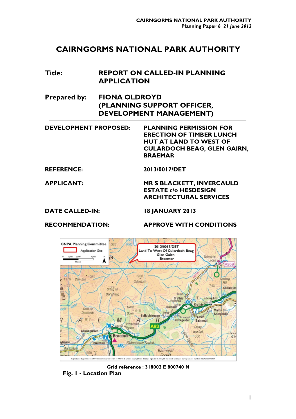 CAIRNGORMS NATIONAL PARK AUTHORITY Planning Paper 6 21 June 2013