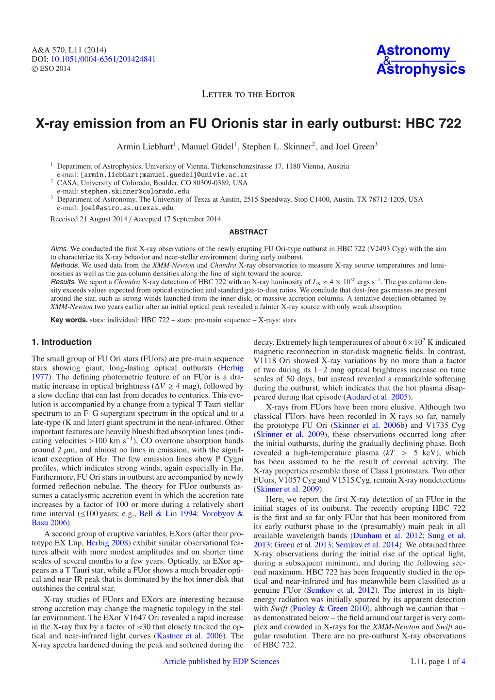 X-Ray Emission from an FU Orionis Star in Early Outburst: HBC 722