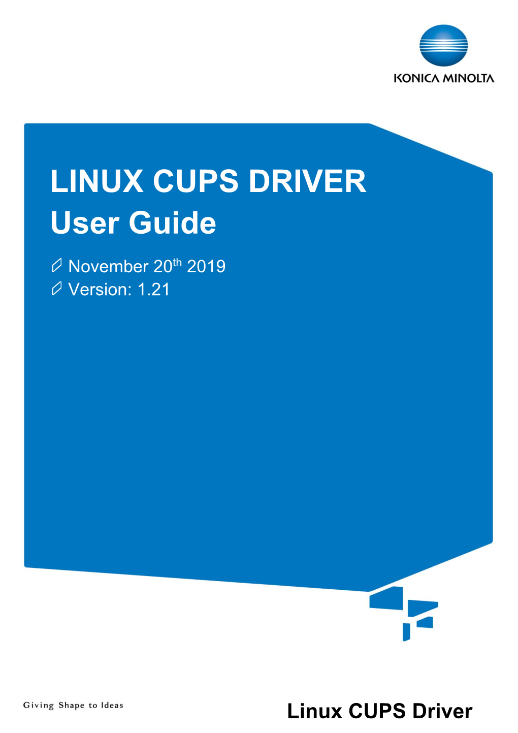 LINUX CUPS DRIVER User Guide