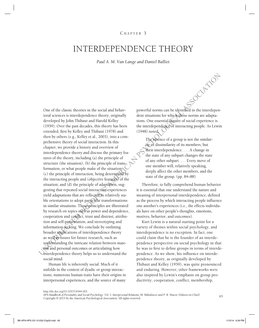 Interdependence Theory