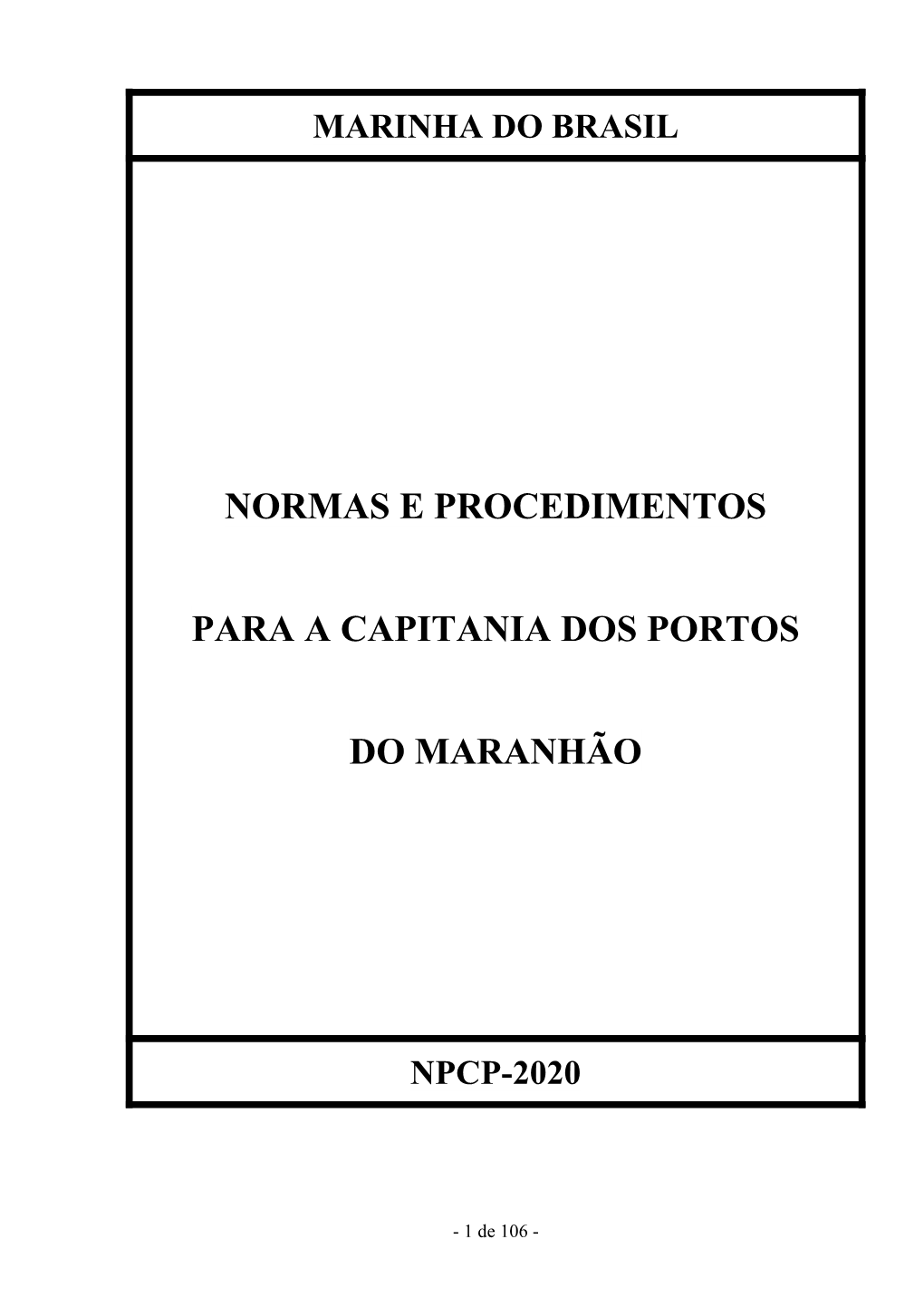 Normas E Procedimentos Para a Capitania Dos Portos Do