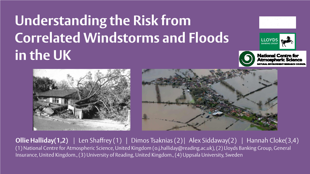 Understanding the Risk from Correlated Windstorms and Floods in the UK