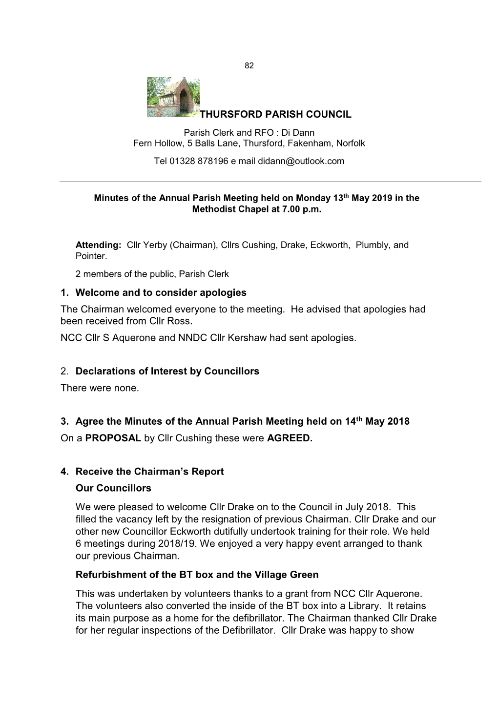 Annual Parish Meeting May 2019 Minutes