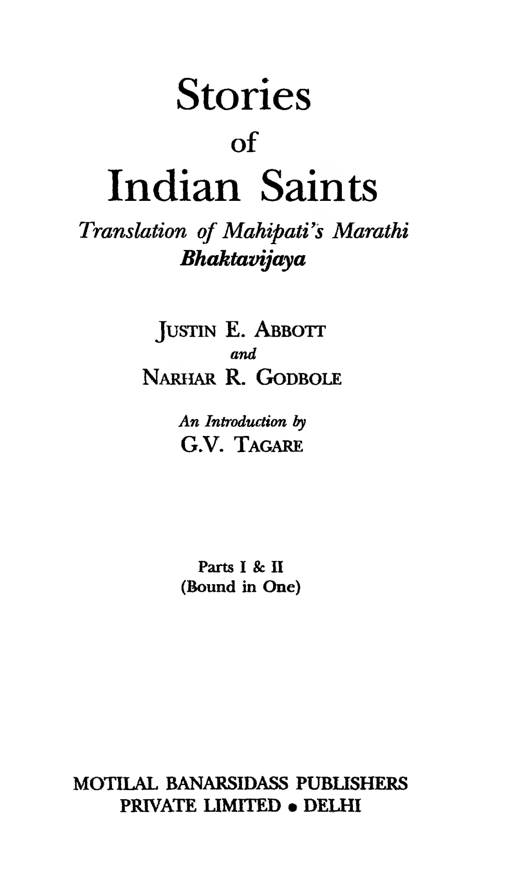 Stories Indian Saints