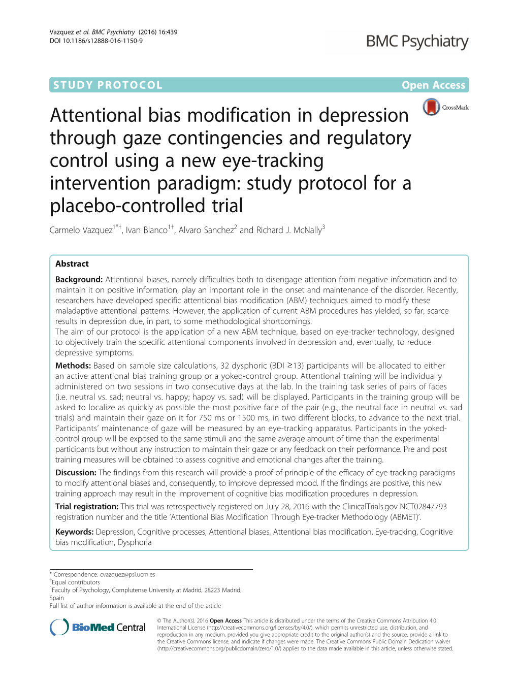 Attentional Bias Modification in Depression