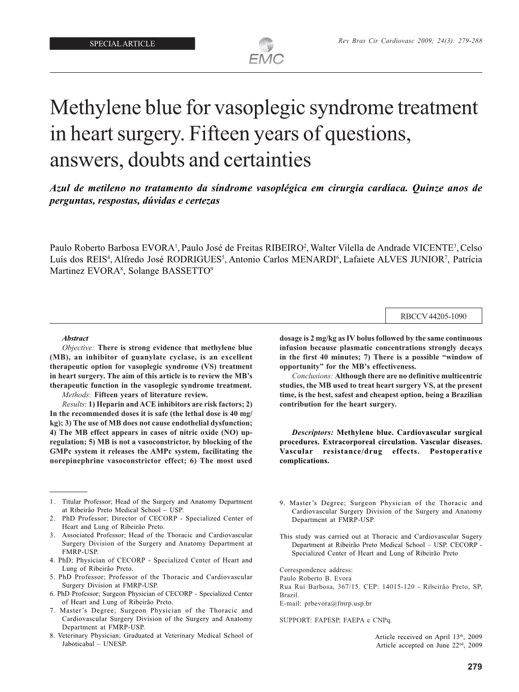 Methylene Blue for Vasoplegic Syndrome Treatment in Heart Surgery