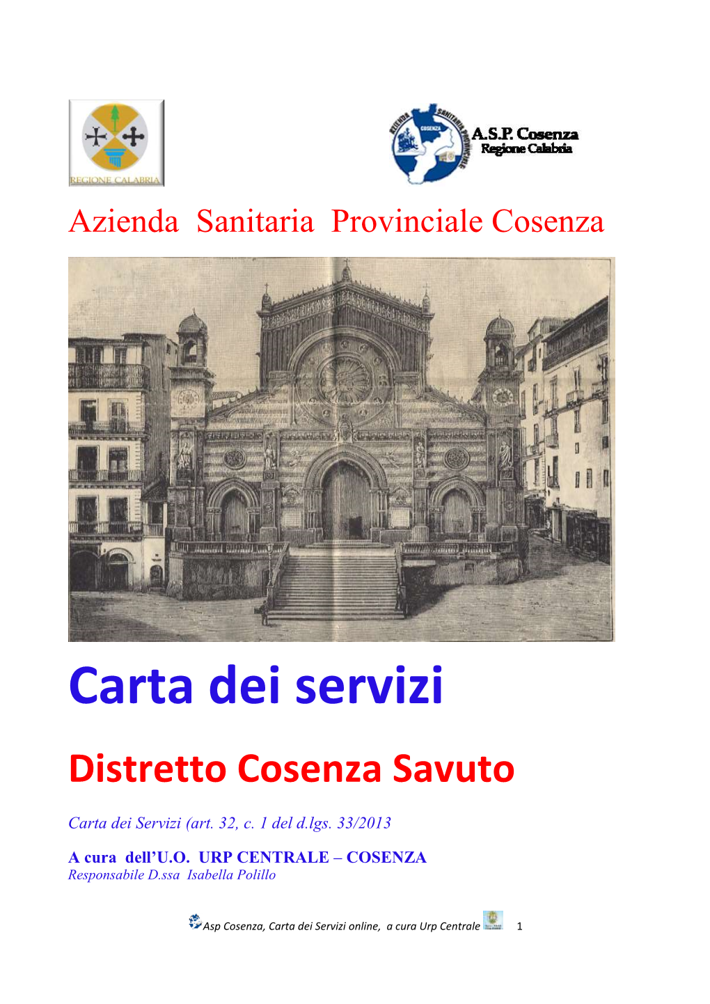 Carta Dei Servizi Distretto Cosenza Savuto Carta Dei Servizi (Art