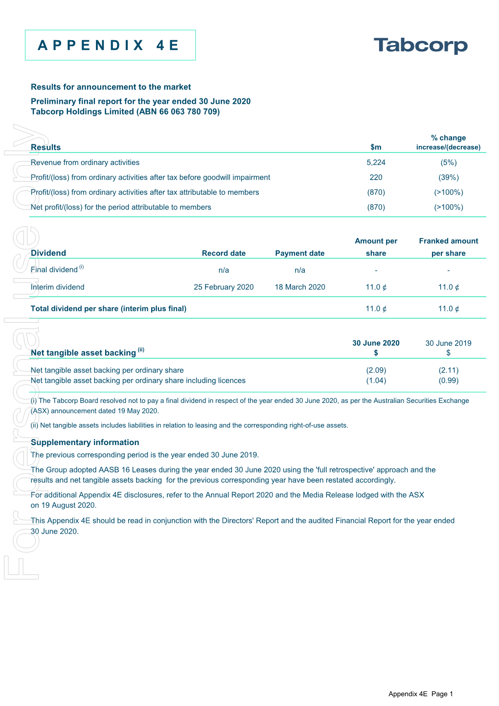 2020 Tabcorp Holdings Limited (ABN 66 063 780 709)