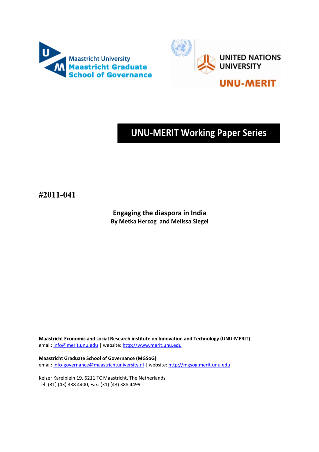 UNU-MERIT Working Paper Series