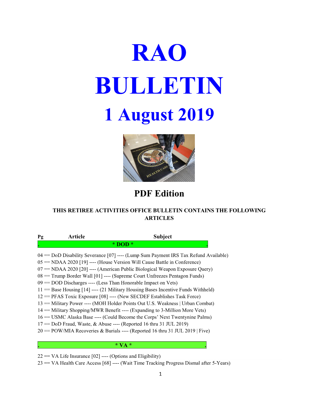 Bulletin 190801 (PDF Edition)