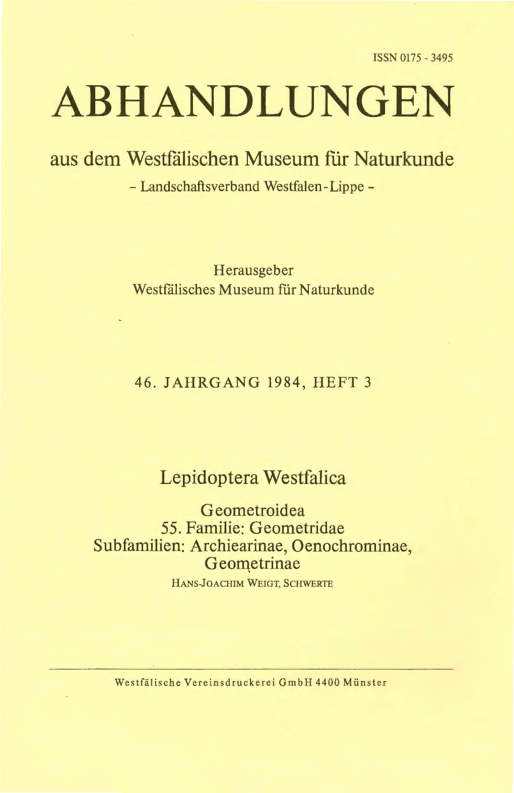 Aus Dem Westfälischen Museum Ftir Naturkunde - Landschaftsverband Westfalen -Lippe