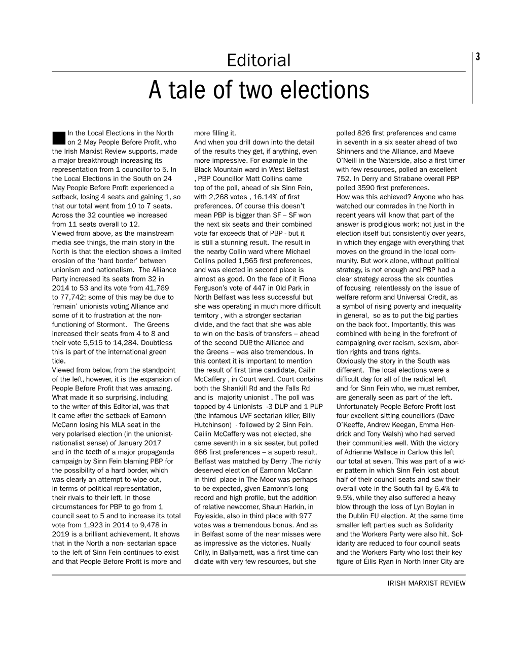 A Tale of Two Elections