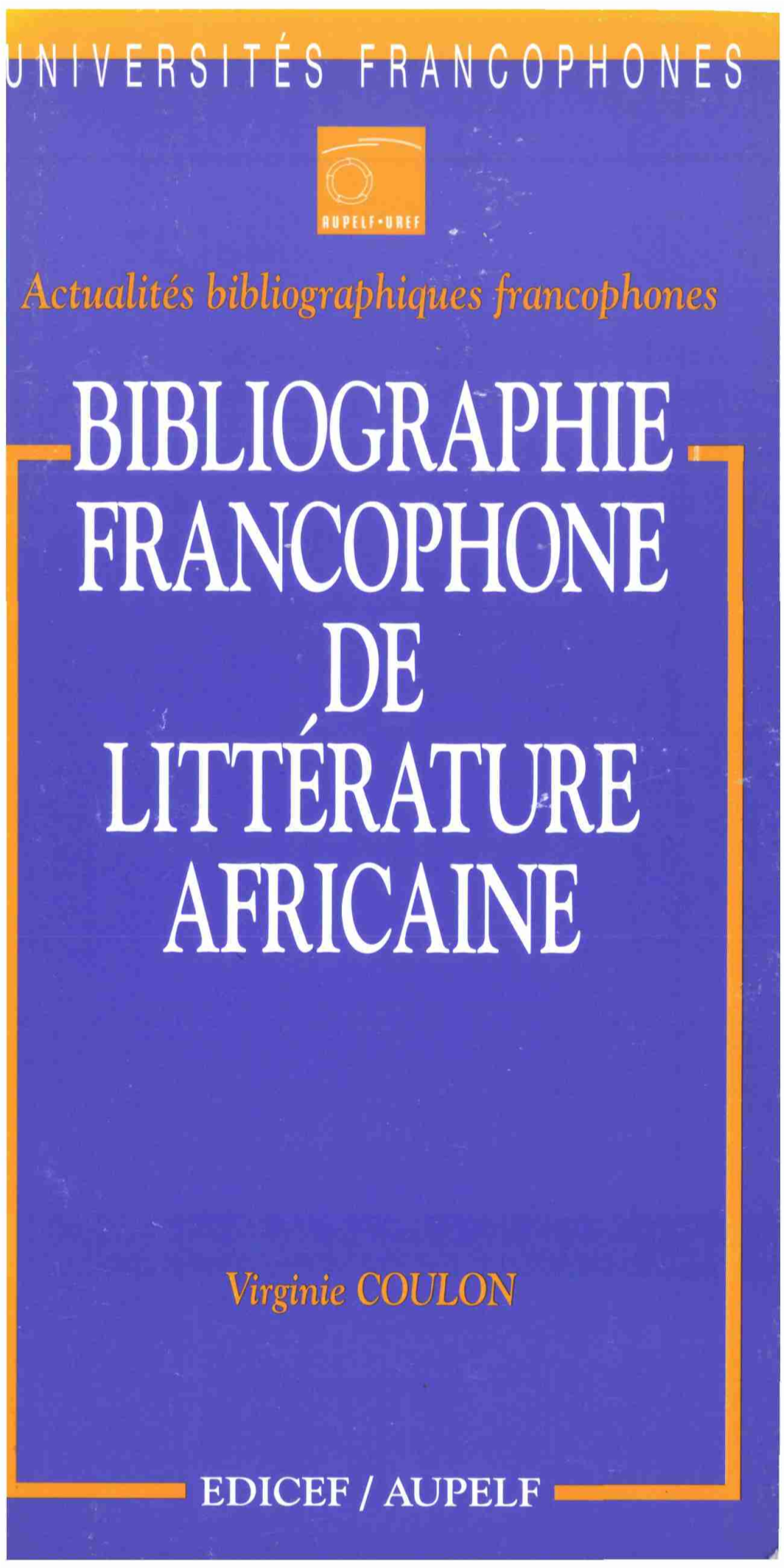 Bibliographie Francophone Litterature Africaine