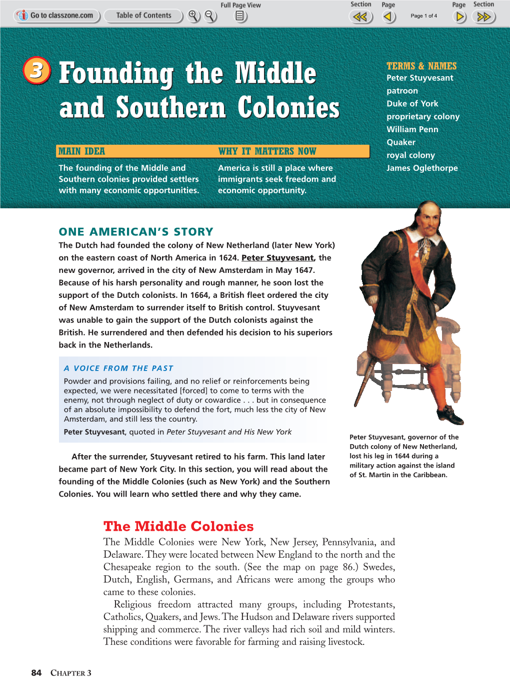 3 Founding the Middle and Southern Colonies Founding the Middle And