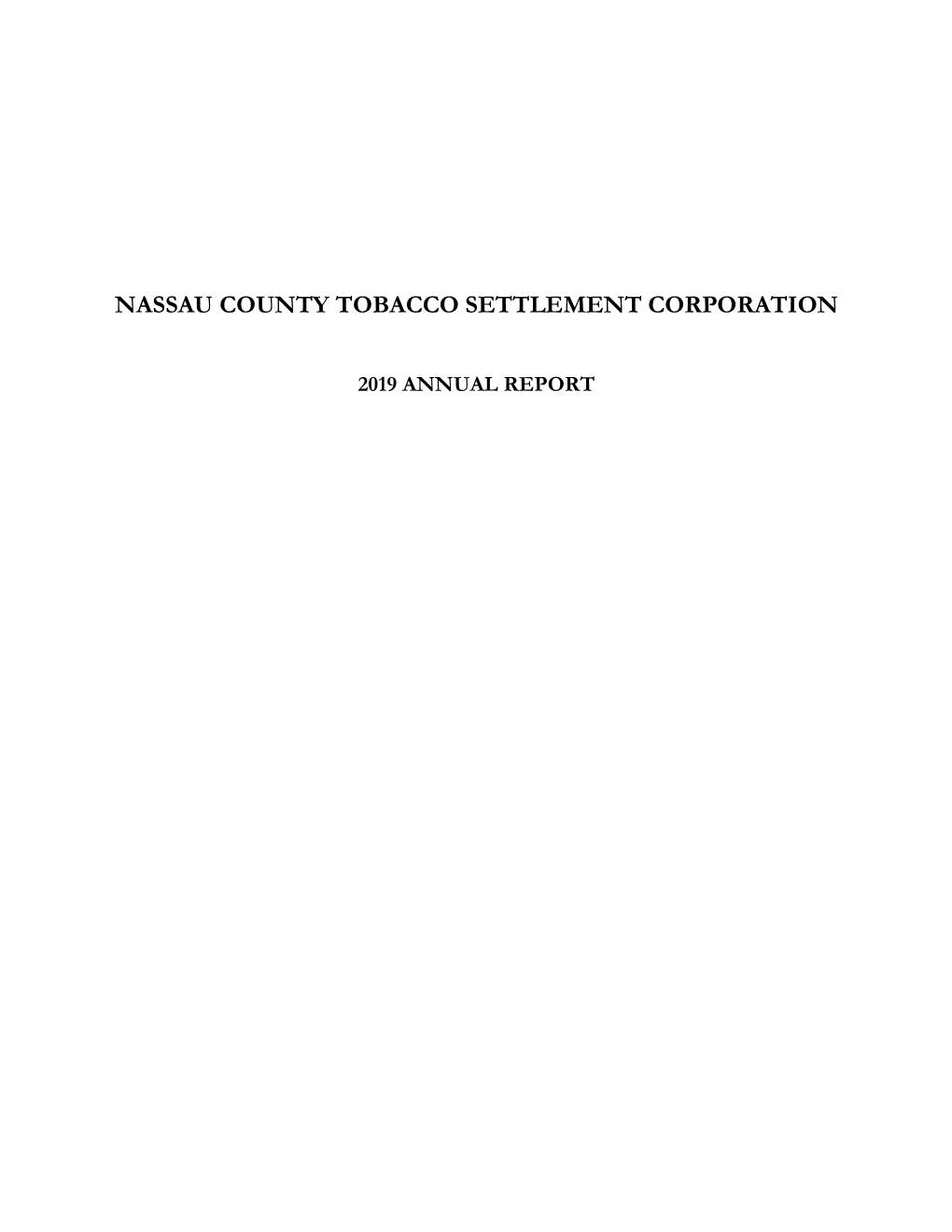 Nassau County Tobacco Settlement Corporation