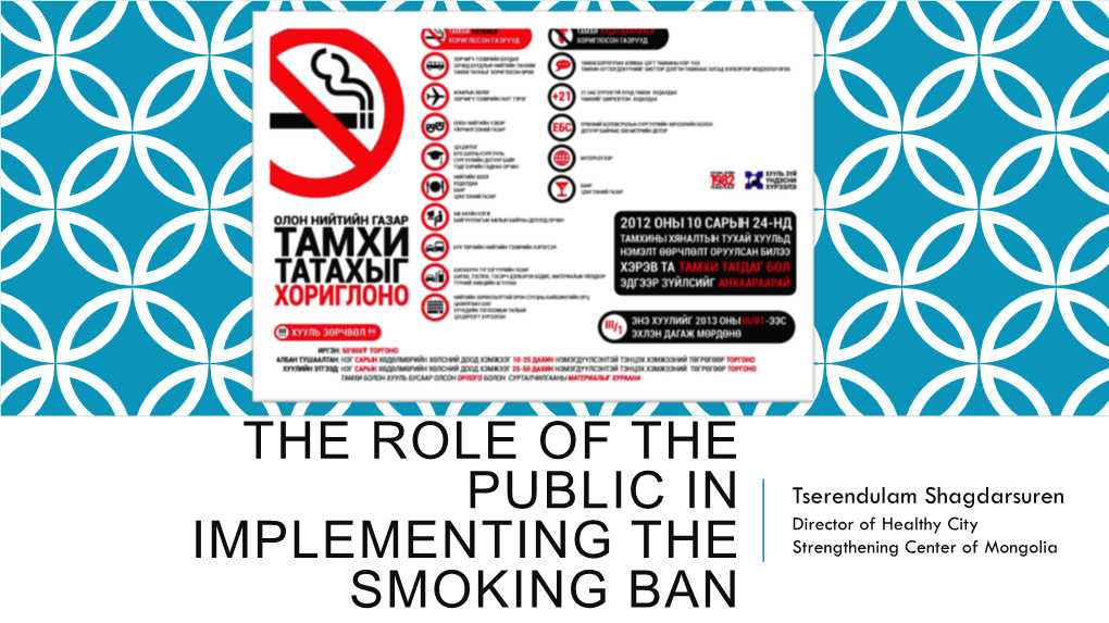 The Role of the Public in Implementing the Smoking