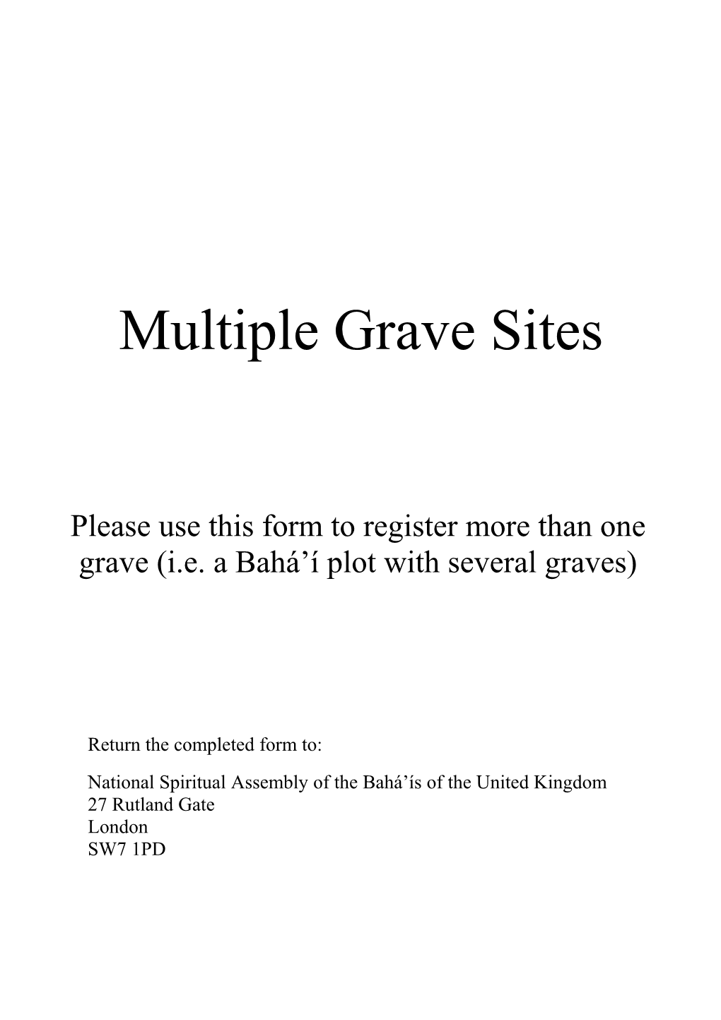 Multiple Grave Sites