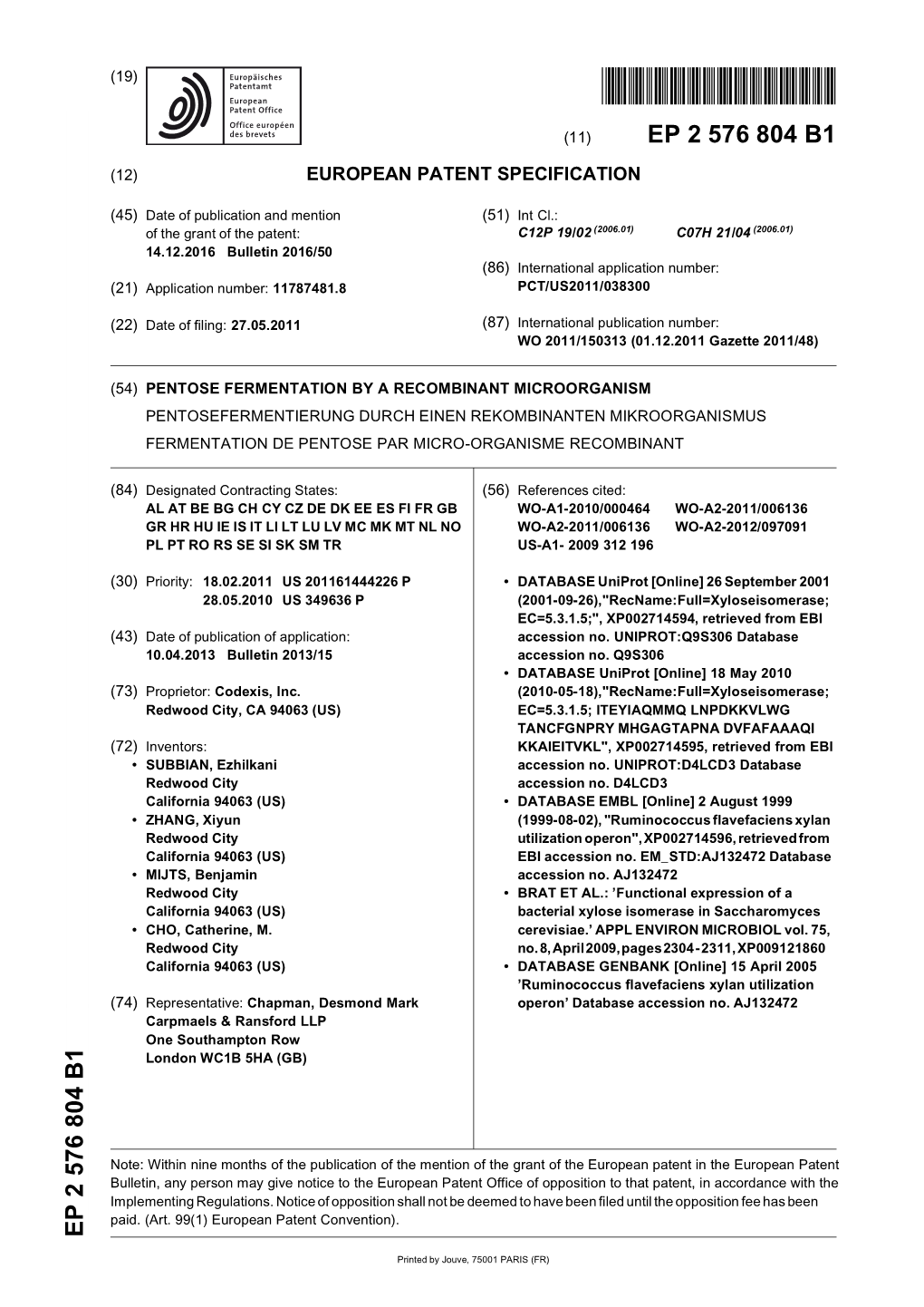 Pentose Fermentation by a Recombinant Microorganism