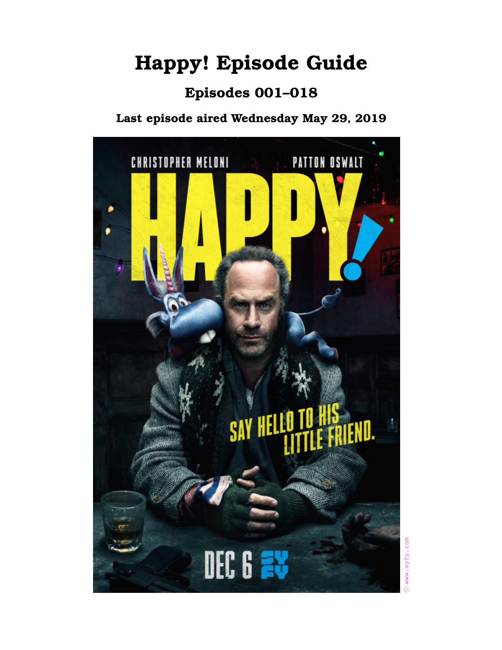 Happy! Episode Guide Episodes 001–018