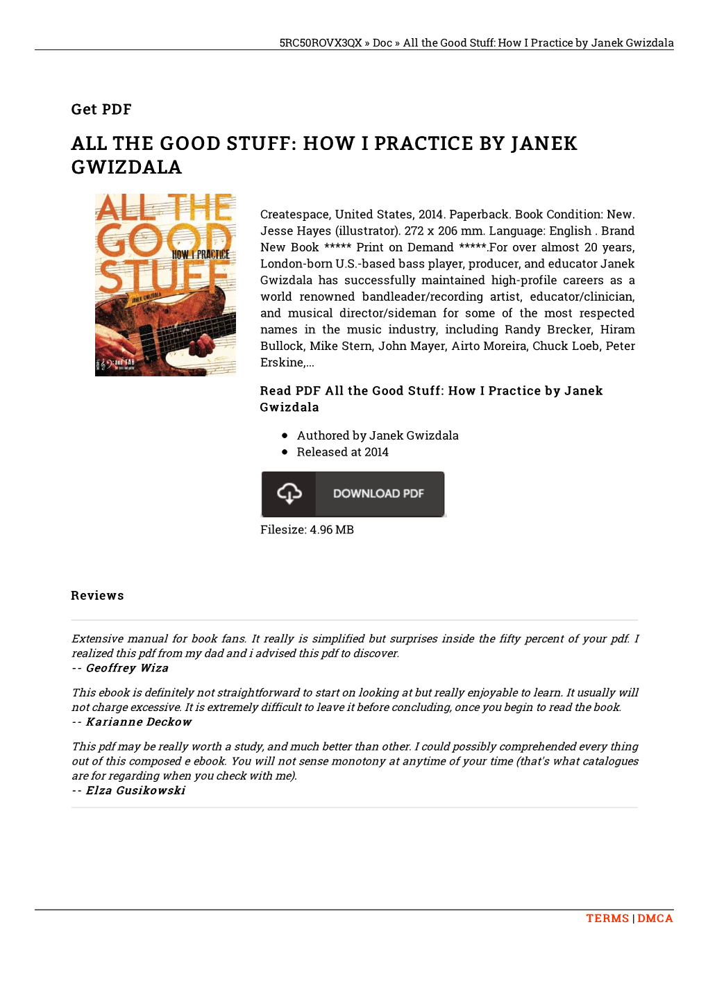 Download Doc ~ All the Good Stuff: How I Practice by Janek Gwizdala