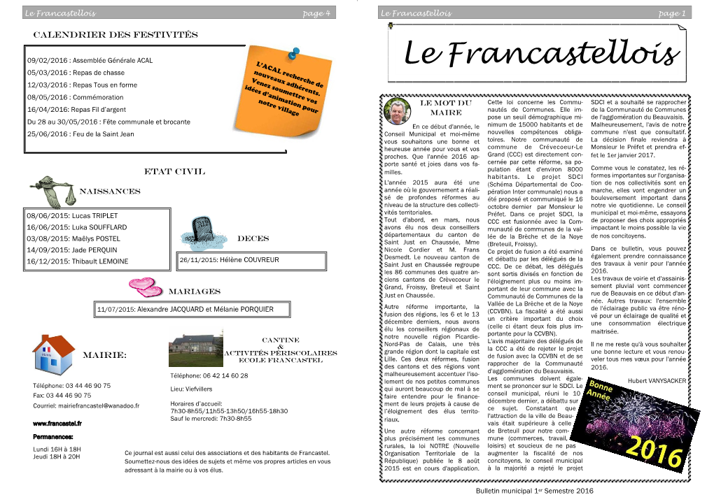 Le Francastellois Page 4 Le Francastellois Page 1