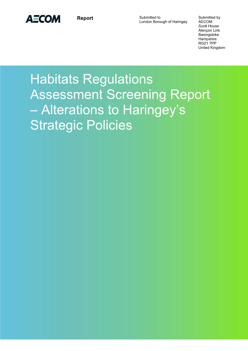 HRA Task 1 - Likely Significant Effects (LSE)