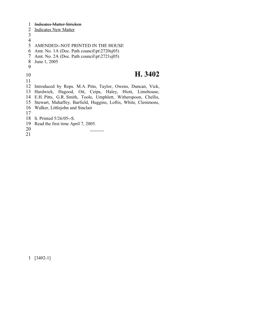 Indicates Matter Stricken s17