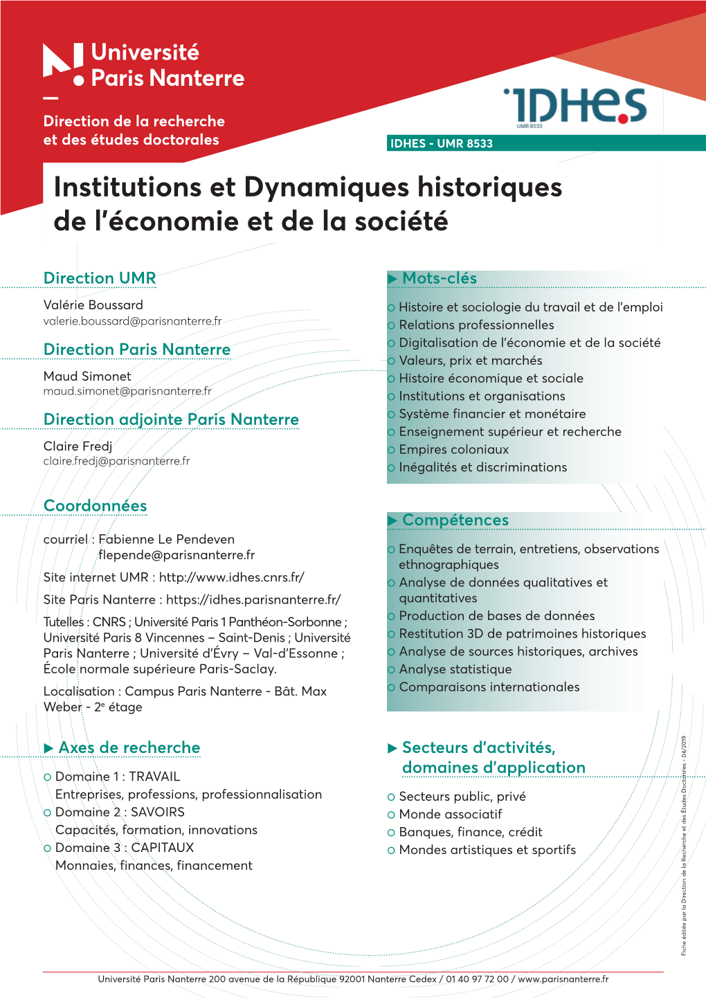 Institutions Et Dynamiques Historiques De L'économie Et De La Société