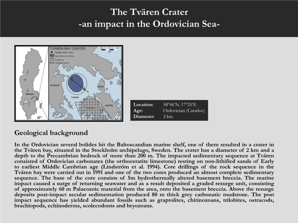 The Tvären Crater -An Impact in the Ordovician Sea