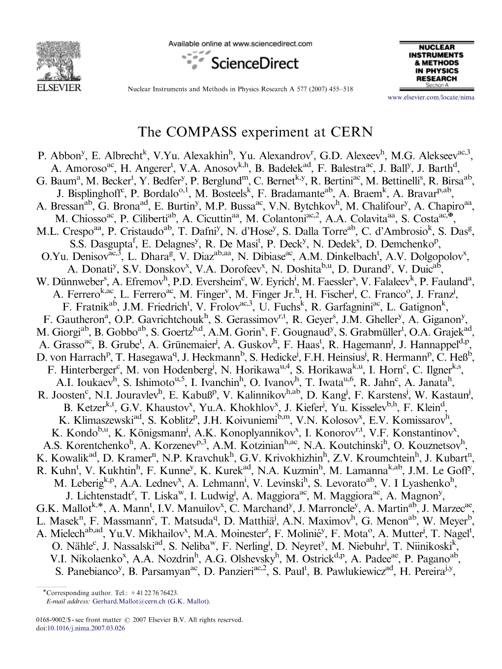 The COMPASS Experiment at CERN