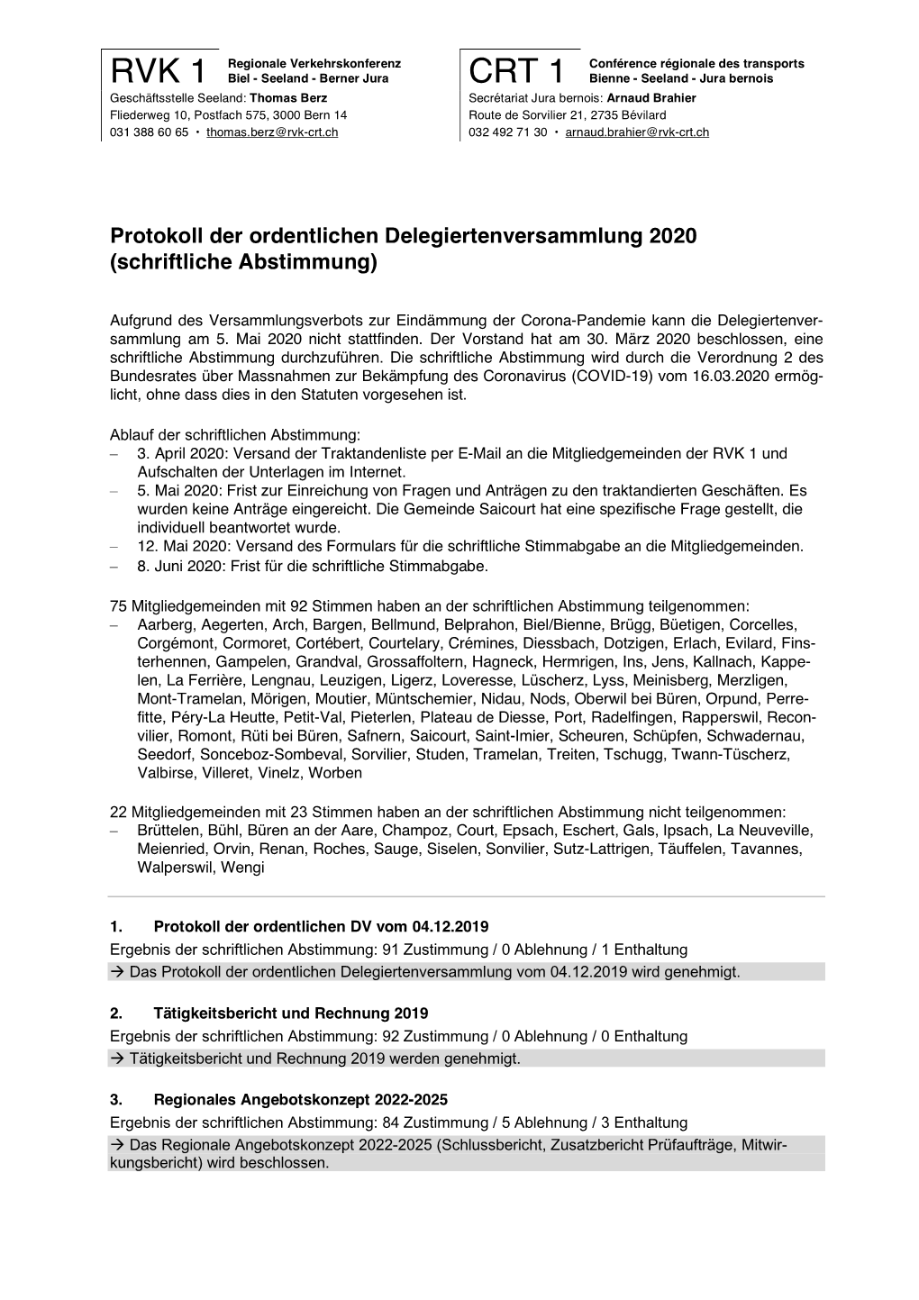 Protokoll Der Delegiertenversammlung 2020 2