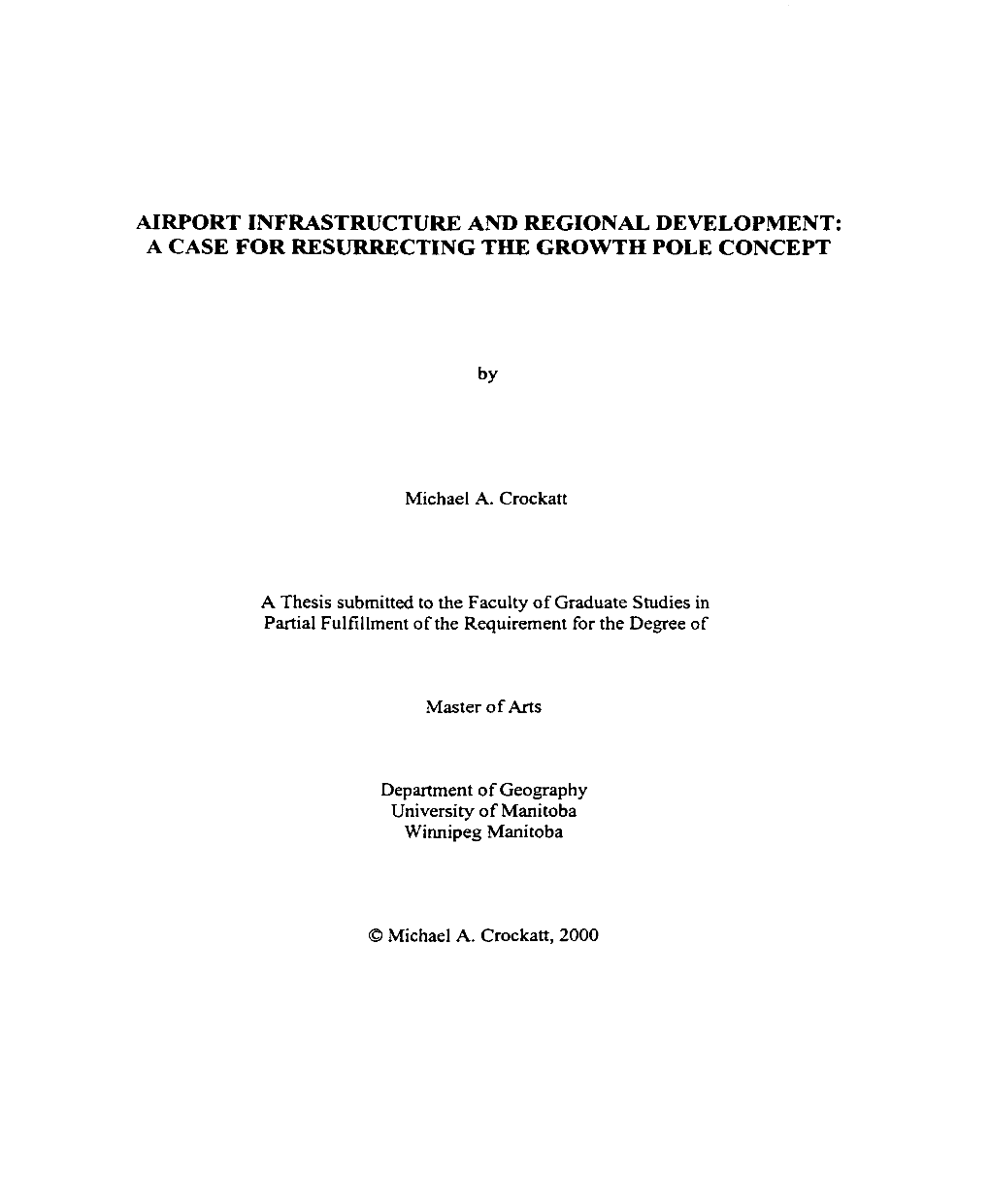 Airport Infrastructure and Regional Development: a Case for Resurrecting the Growth Pole Concept