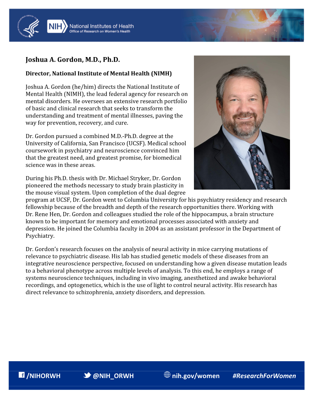 Joshua A. Gordon, M.D., Ph.D