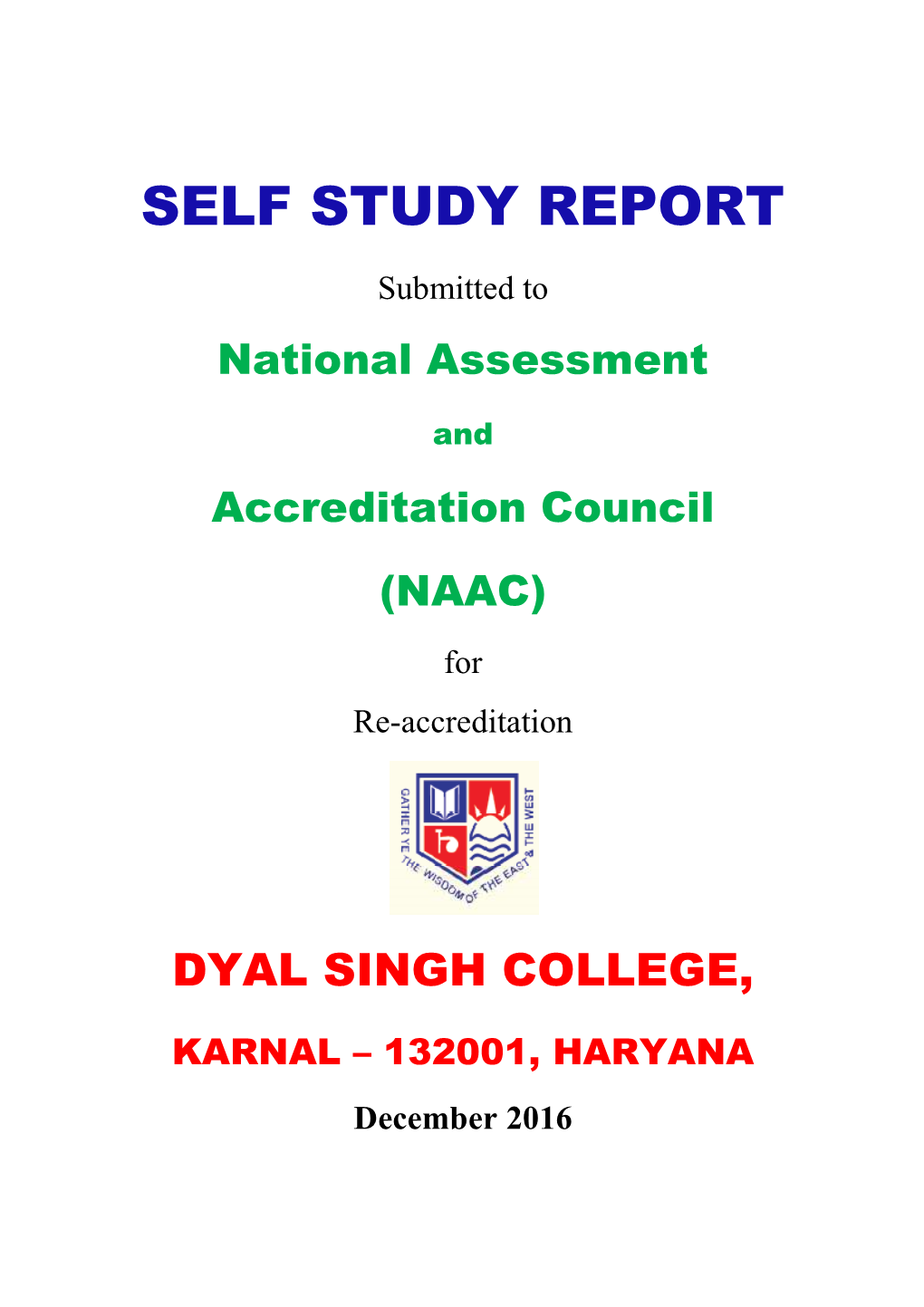 Self Study Report (NAAC)