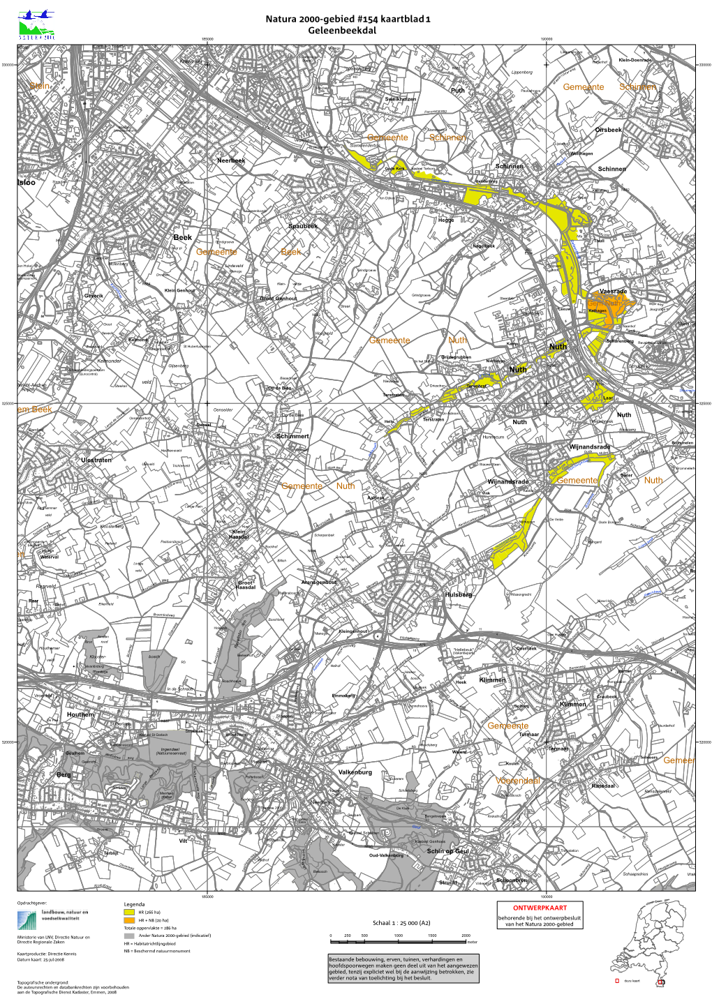 Ontwerpkaart Natura 2000-Gebied Geleenbeekdal