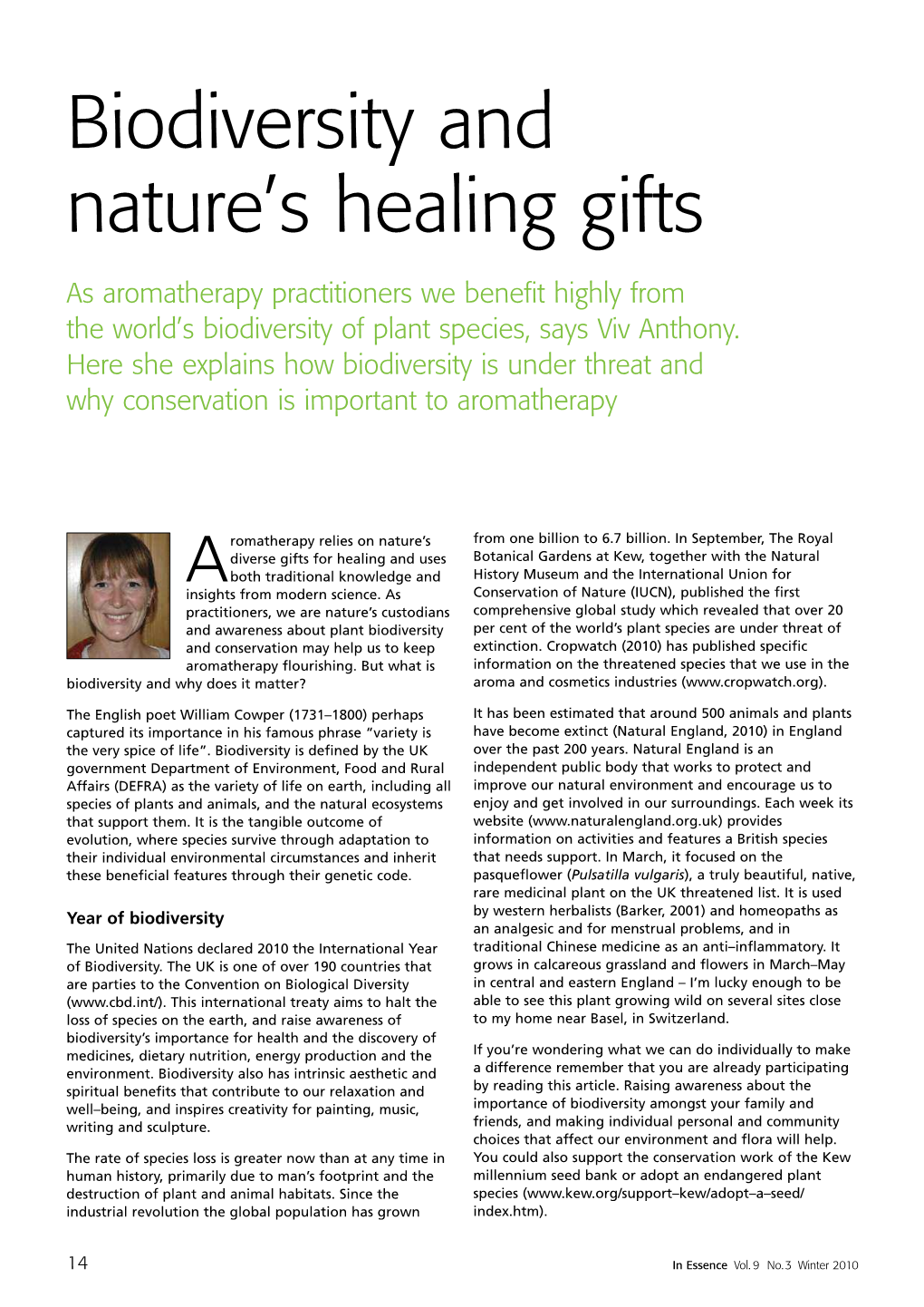 Biodiversity and Nature's Healing Gifts