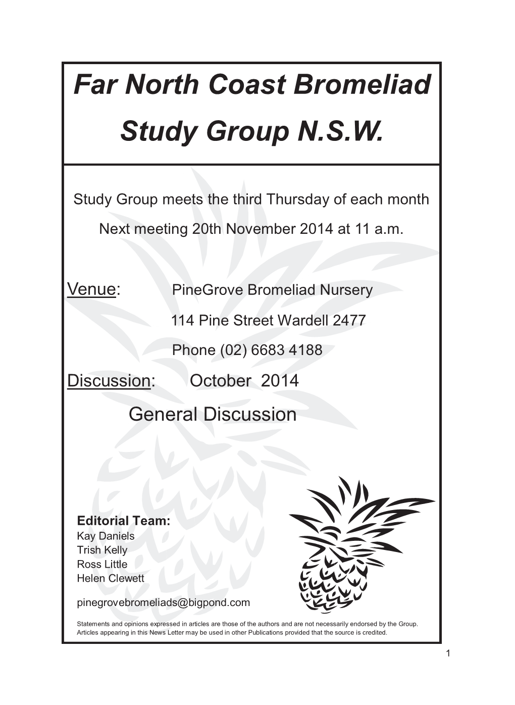 Far North Coast Bromeliad Study Group N.S.W