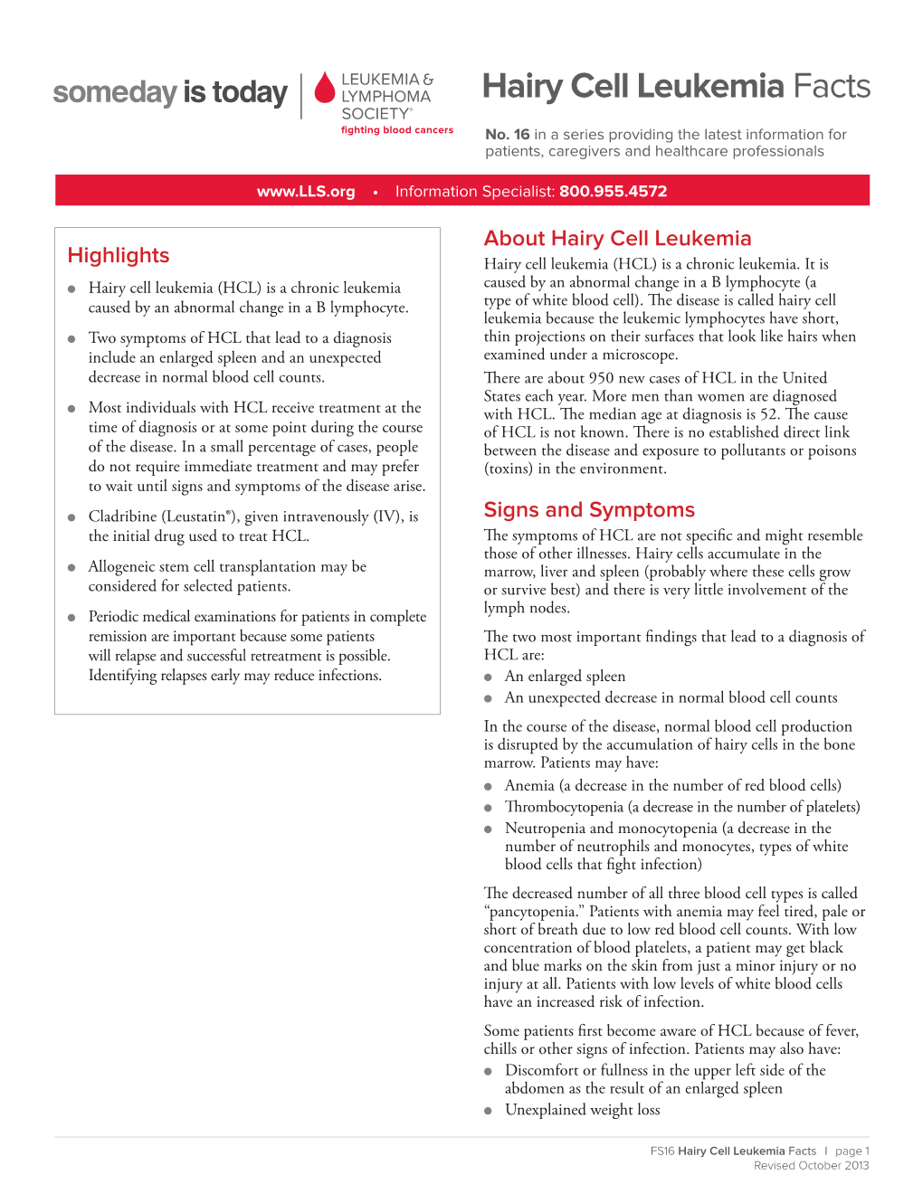 Hairy Cell Leukemia Facts