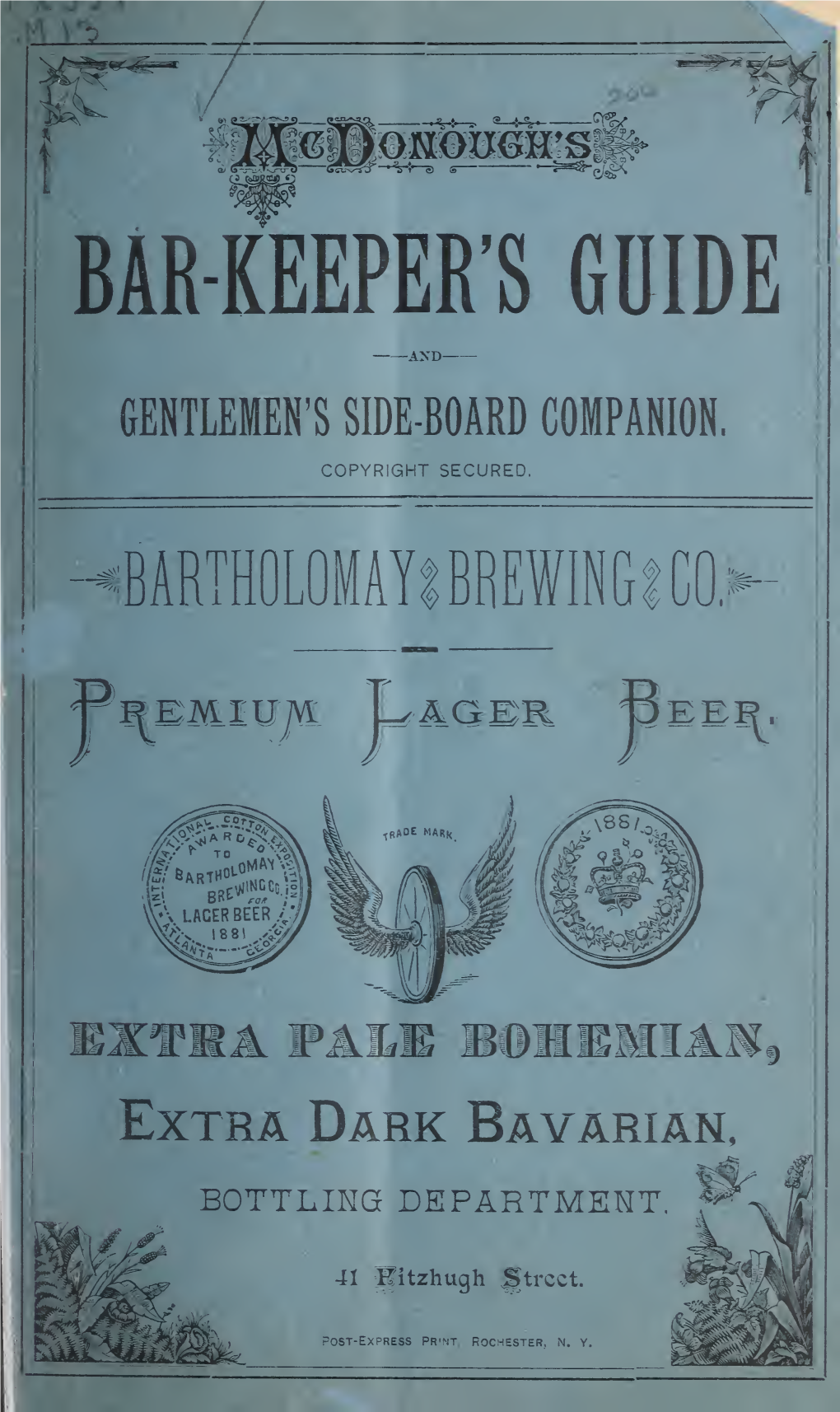 1883 Mcdonough's Bar-Keepers' Guide, and Gentlemen's