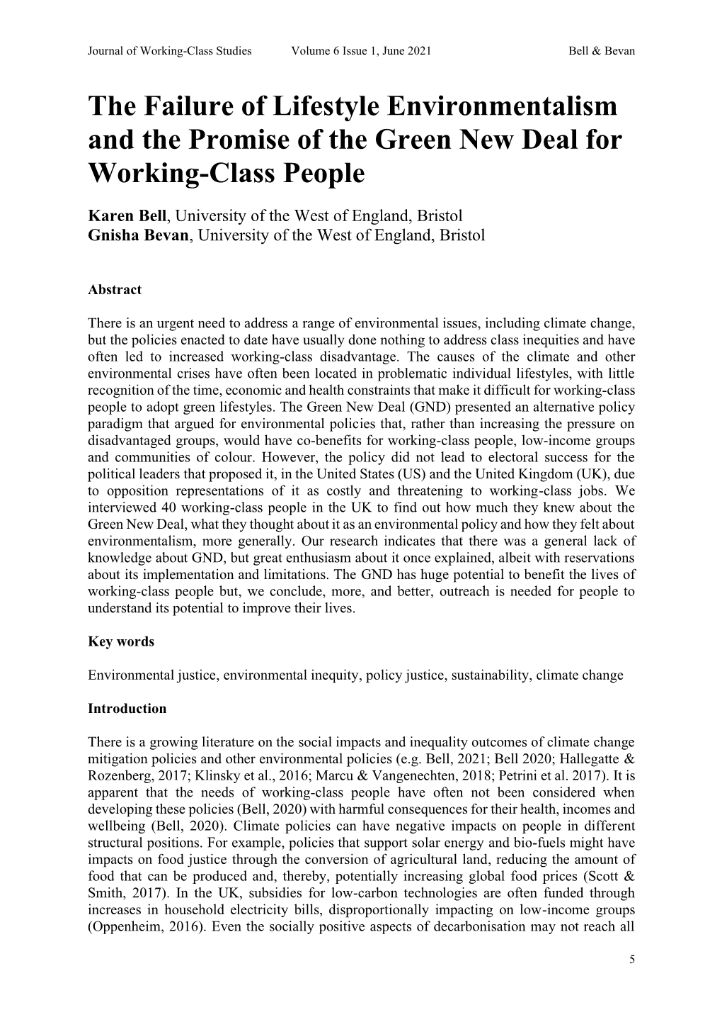 The Failure of Lifestyle Environmentalism and the Promise of the Green New Deal for Working-Class People