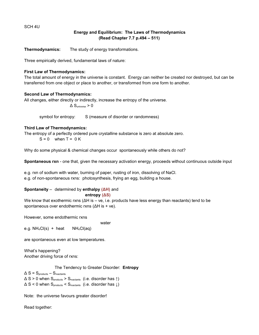 Thermodynamics: the Study of Energy Transformations