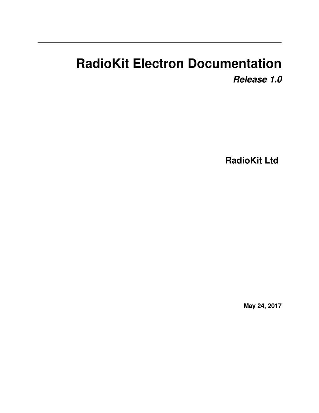 Radiokit Electron Documentation Release 1.0