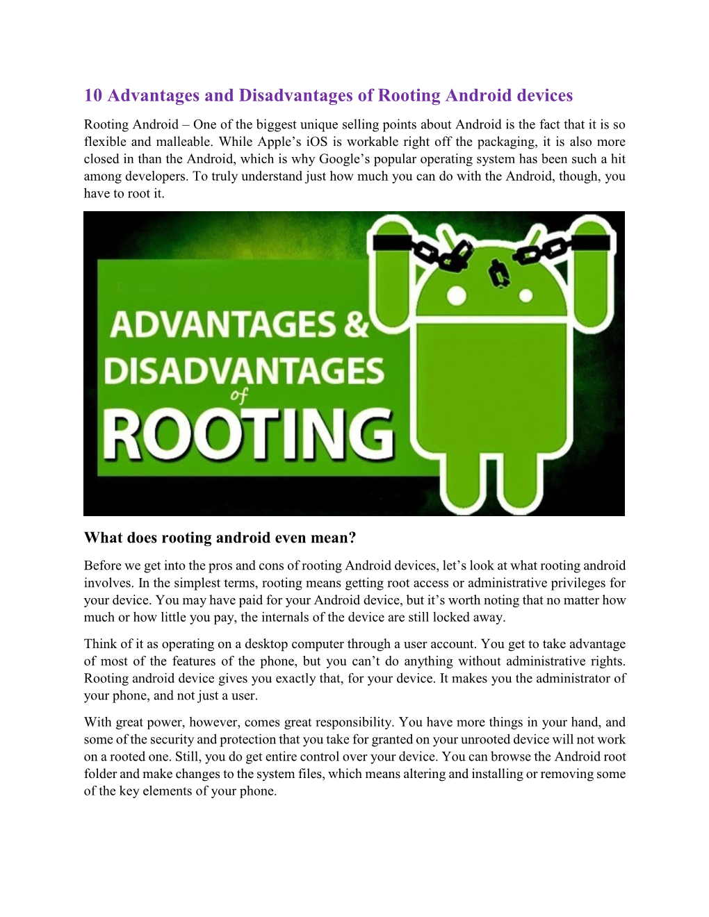 10 Advantages and Disadvantages of Rooting Android Devices