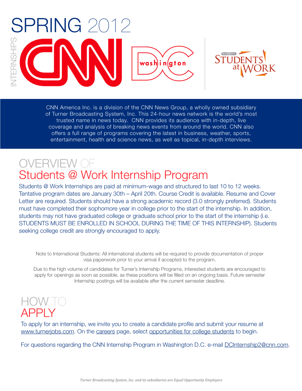 Spring 2012 Internship